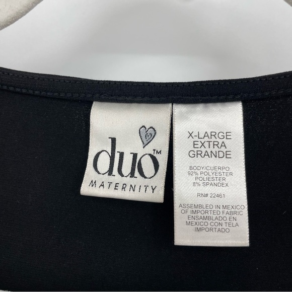 Duo Maternity Little Black Dress wrap ruched Sz XL 16-18 - Picture 2 of 8